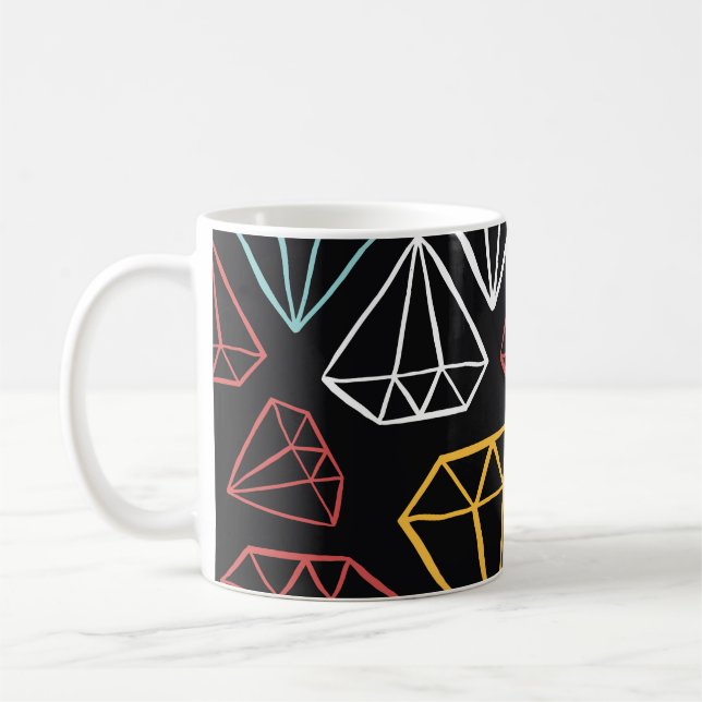 Vintagens diamantdesign, sömlös mönster kaffemugg (Vänster)