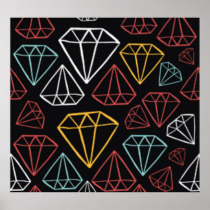 Vintagens diamantdesign, sömlös mönster poster