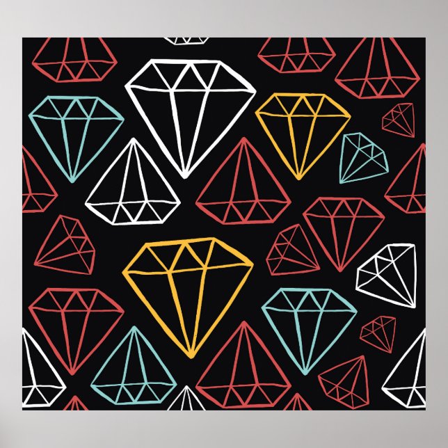 Vintagens diamantdesign, sömlös mönster poster (Framsidan)
