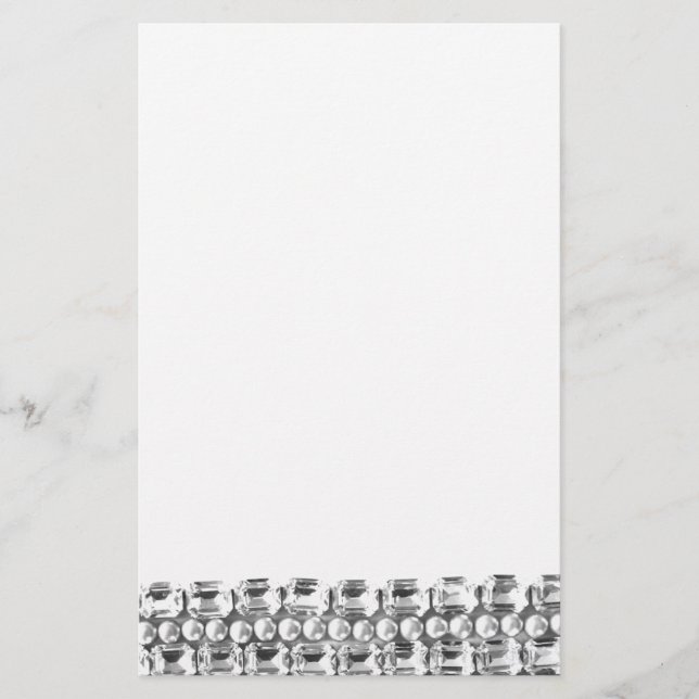 Vintagens diamanter och pärlor brevpapper (Framsida)