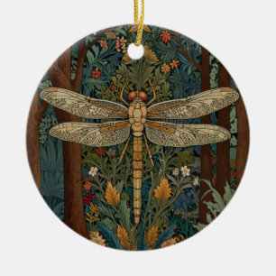 Vintagens drakonantdesign romantisk boho botanik julgransprydnad keramik