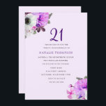 Vintagens Elegant Lila Flower 21 Birthday Inbjudan<br><div class="desc">Vintage Elegant Lila Blommor från 21:a födelsedag,  Inbjudan,  vackra eleganter för din vintage,  rustik eller elegant Matchningssamling för födelsedagspartiet 21:a födelsedag,  se nedan eller vår butiksdesignarmatur från www.createthecut.com</div>