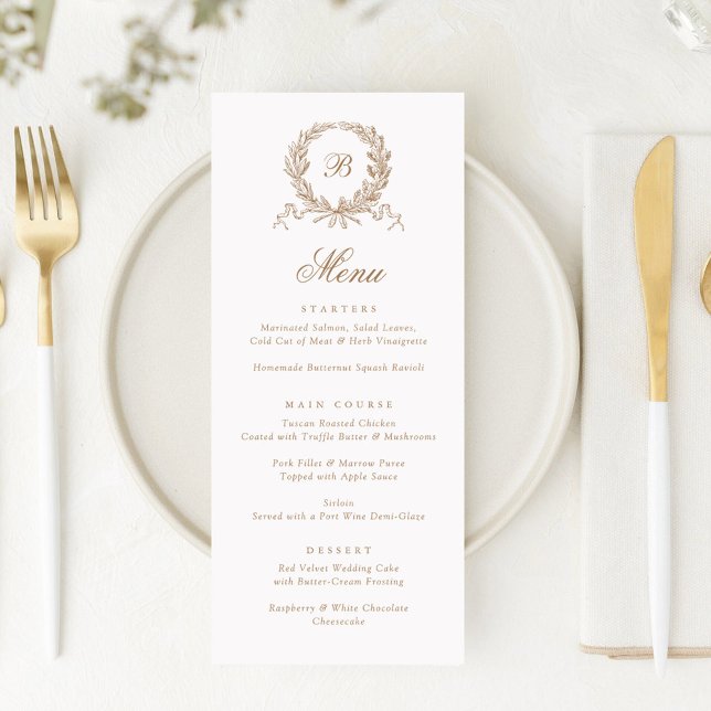 Vintagens Elegant Olivek Botaniskt andningsmeny Meny (Skapare uppladdad)