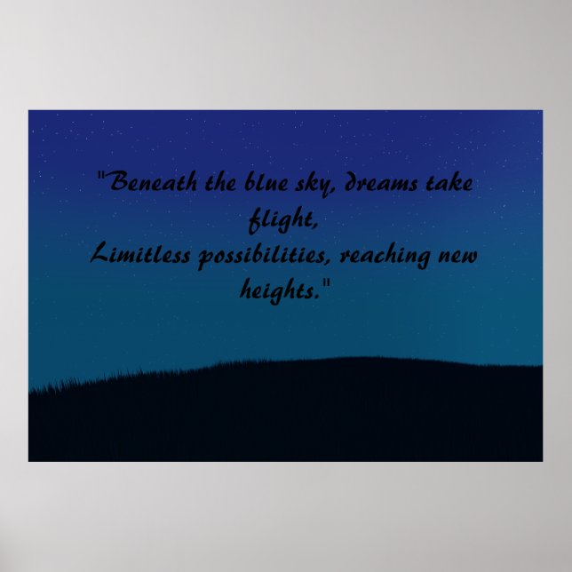 Vintagens estetiska blå landskap poster (Framsidan)