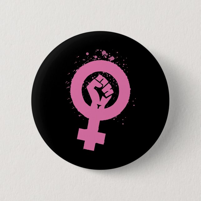 Vintagens feministiska symboldesign knapp (Framsida)
