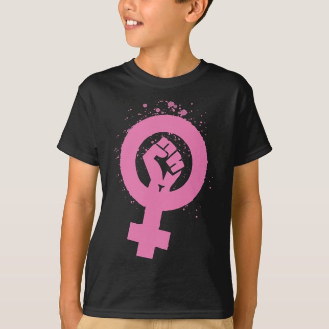 Vintagens feministiska symboldesign t shirt (Framsida)
