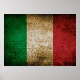 Vintagens Flagga av Italien Poster