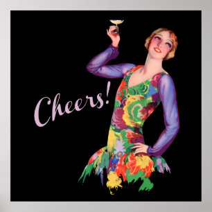 Vintagens Flapper Girl-Poster 1920 Poster