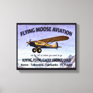Vintagens flygande flygplanssignatur canvastryck