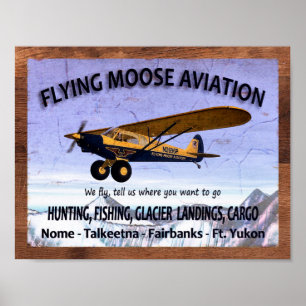 Vintagens flygande flygplanssignatur poster