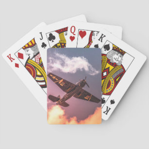 Vintagens flygplan Vackert Himlar Casinokort