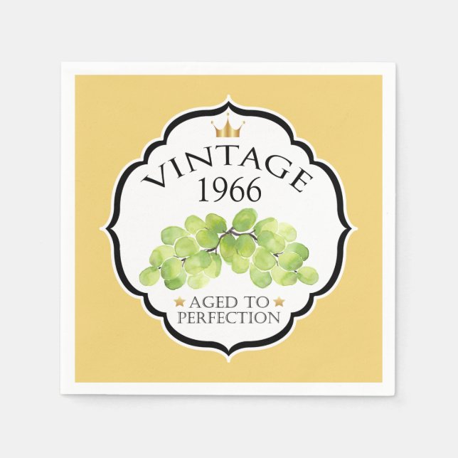 Vintagens födelsedag Födelsedag Vin Pappersservett (Framsidan)