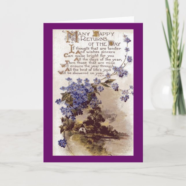 Vintagens födelsedagskort. kort (Framsida)