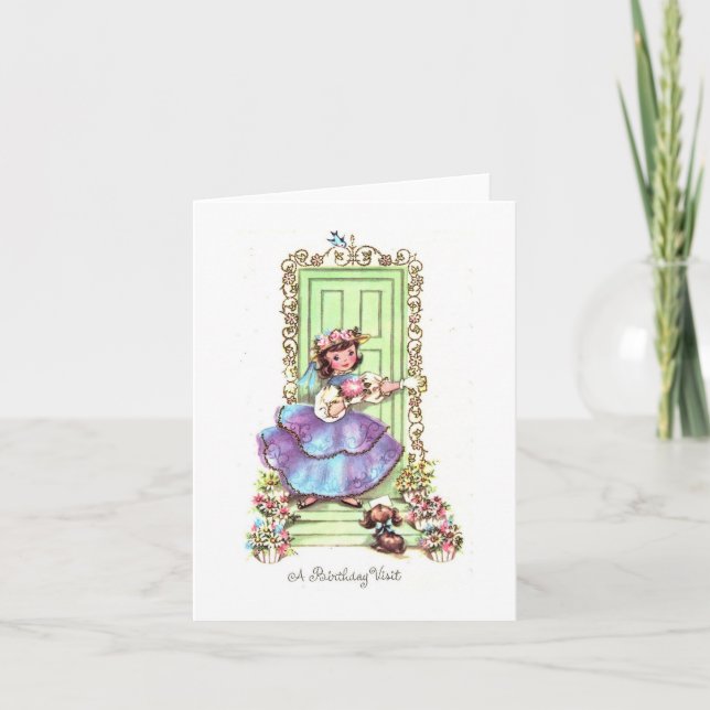 Vintagens födelsedagskort kort (Framsida)