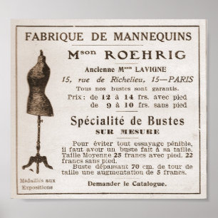 Vintagens Fransk AD från 1910 Poster