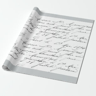 VINTAGENS FRANSK autentisk Handskrift GIFT WRAP Presentpapper