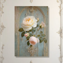 Vintagens Fransk: Avskärmning av Blommigten Blått 