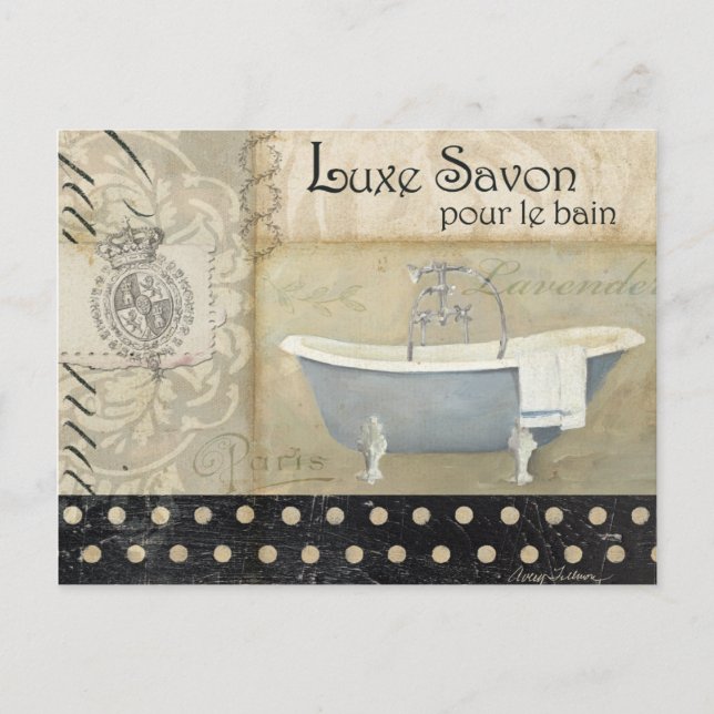 Vintagens Fransk Bath Vykort (Framsida)