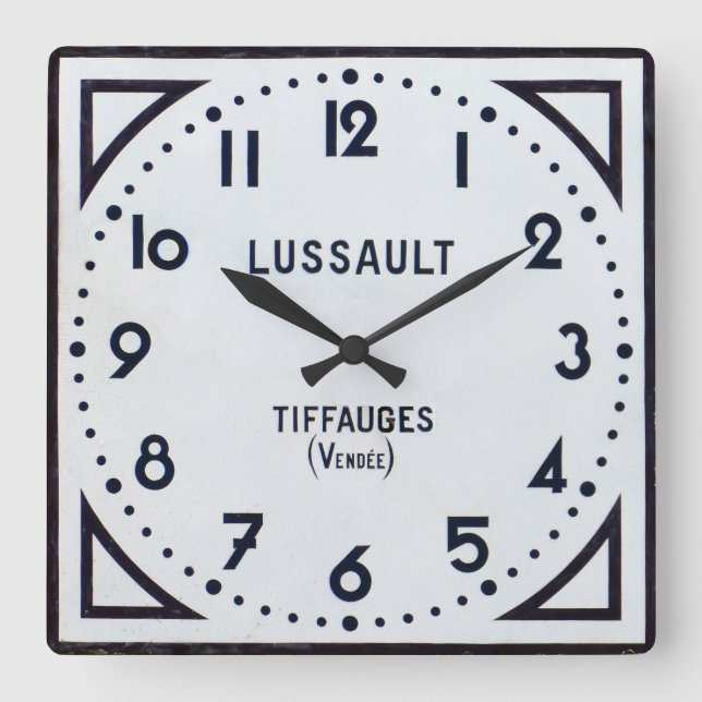 Vintagens Fransk Clock. Fyrkantig Klocka (Framsida)