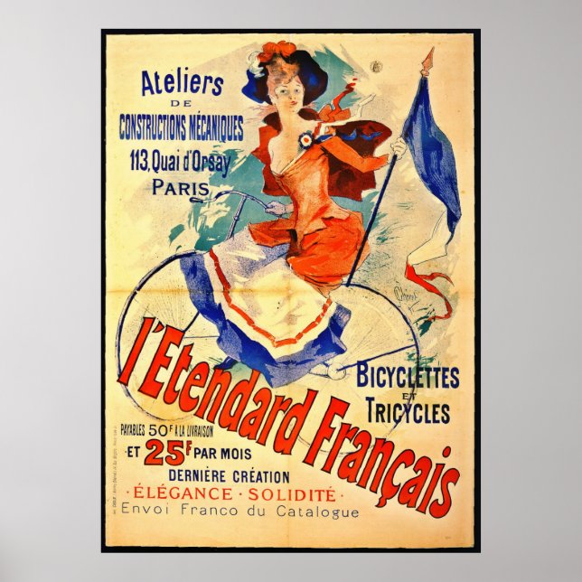 Vintagens Fransk Cycle AG 1891 Poster (Framsidan)