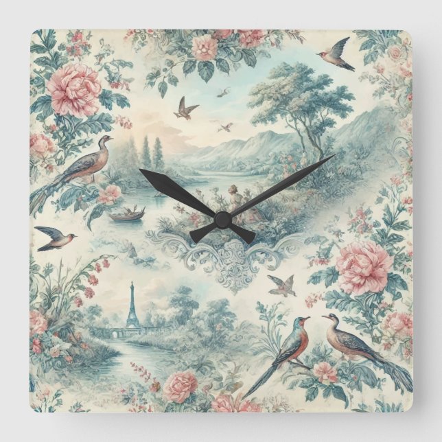 Vintagens fransk-fil fyrkantig klocka (Framsida)