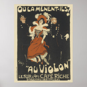 Vintagens Fransk Poster - Cafe Riche