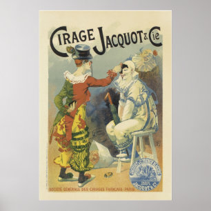 Vintagens Fransk Poster - Clowns Circus