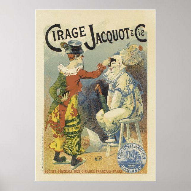 Vintagens Fransk Poster - Clowns Circus (Framsidan)
