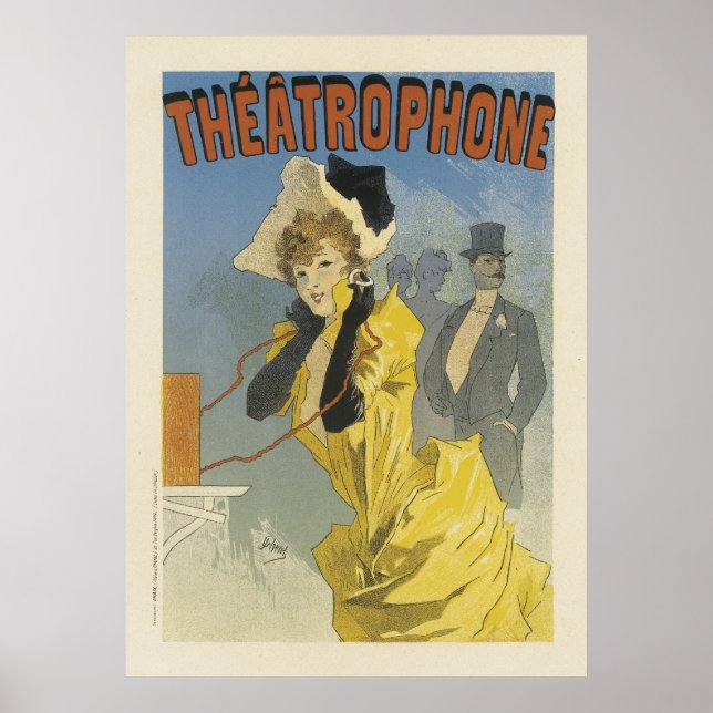 Vintagens Fransk Poster-teatrofon Poster (Framsidan)