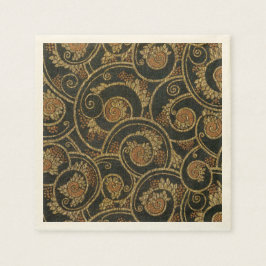 Vintagens Fransk Textil Pappersservett