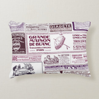 Vintagens Fransk Tidningsrapport Ads 1910 Prydnadskudde