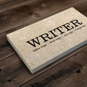 Vintagens gamla skript Freelancing Writer Visitkort