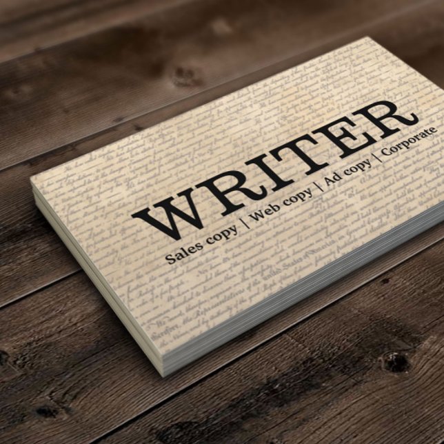 Vintagens gamla skript Freelancing Writer Visitkort (Skapare uppladdad)