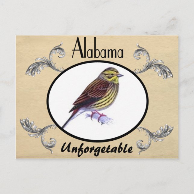 Vintagens gamla vykort Alabama-stat (Framsida)