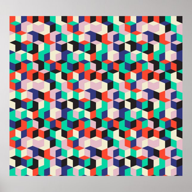 Vintagens geometriska form, diamantform mönster. poster (Framsidan)