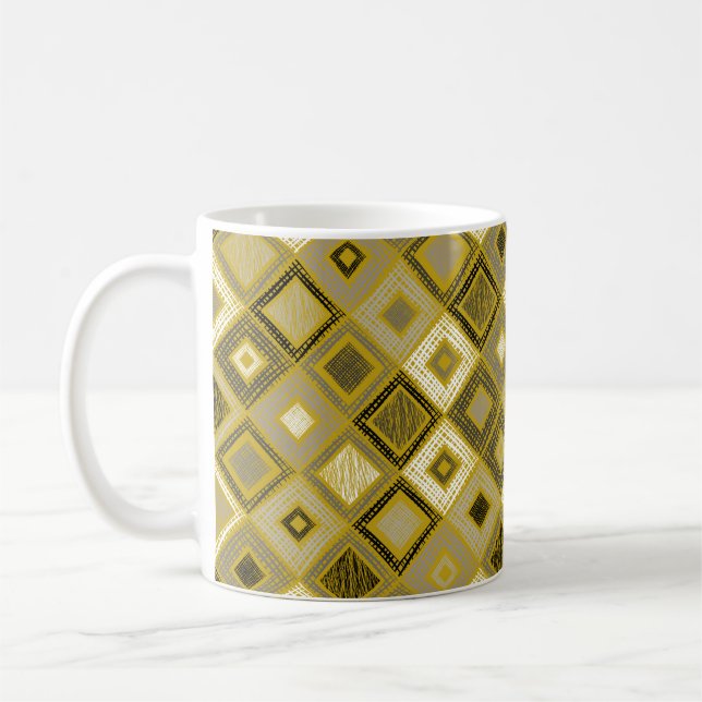 Vintagens geometriska rhombus, sömlös mönster. kaffemugg (Vänster)