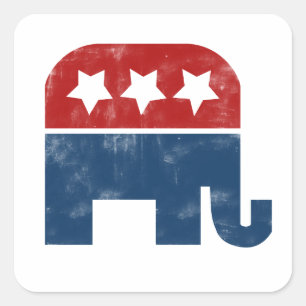 Vintagens GOP-logotyp Fyrkantigt Klistermärke
