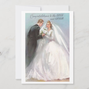 Vintagens Grattisar - Bride och Groom Julkort