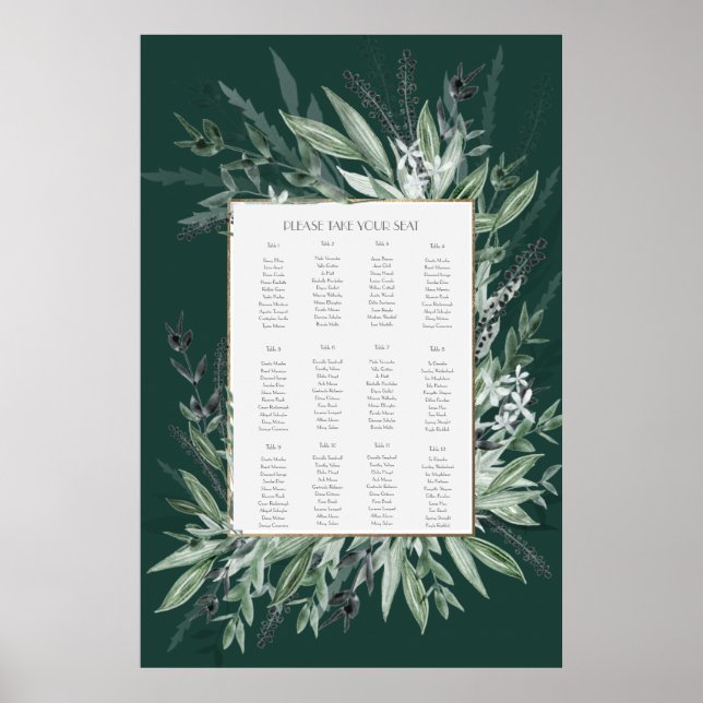 Vintagens grönt/folie,SEATCHART Poster (Framsidan)