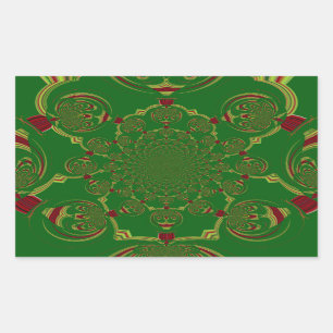 Vintagens Grönt Rektangulärt Klistermärke