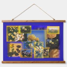 Vintagens Gult, blomkollage