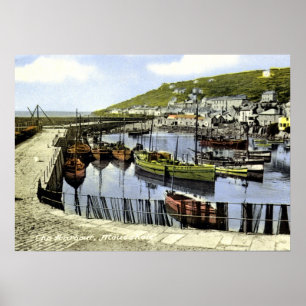 Vintagens hamnvy, Mousehole Cornwall Poster