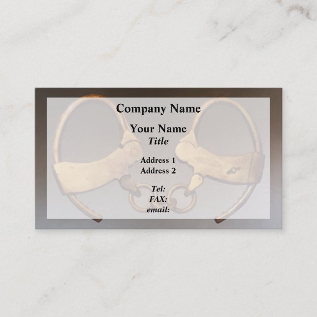 Vintagens handfängsel visitkort (Framsida)