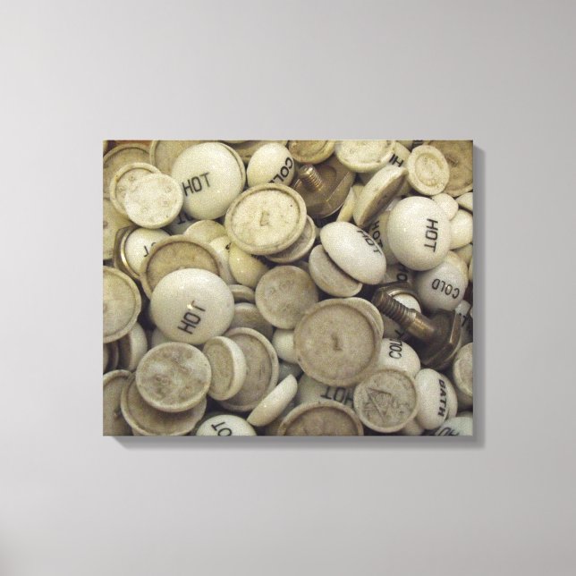 Vintagens Hett och Kall Porcelain Knobs Canvastryck (Framsida)