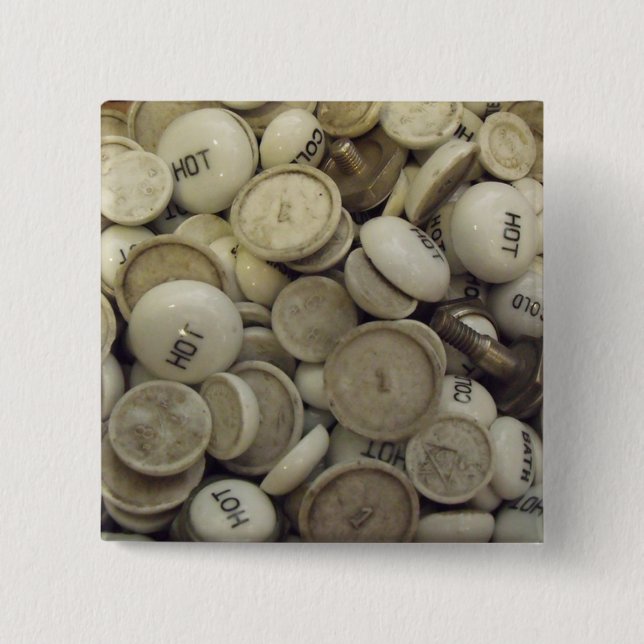 Vintagens Hett och Kall Porcelain Knobs Knapp (Framsida)