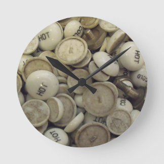 Vintagens Hett och Kall Porcelain Knobs Rund Klocka