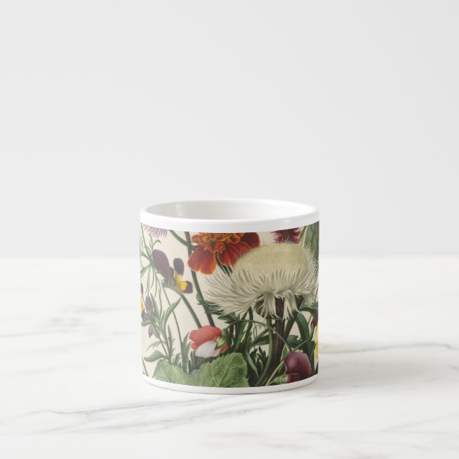 Vintagens historiska Blommigt under 1700-talet Espressomugg (Framsidan)