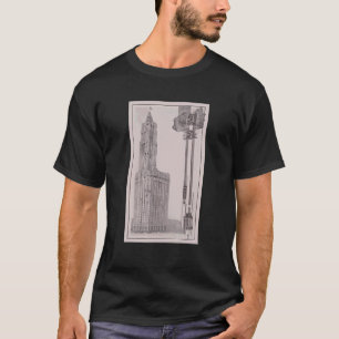 Vintagens höjdpunkt i en Skyscraper som illustrera T Shirt