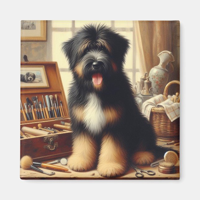 Vintagens Hund - målning Magnet (Framsidan)