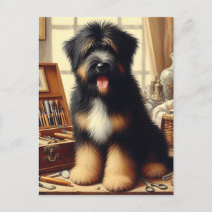 Vintagens Hund - målning Vykort